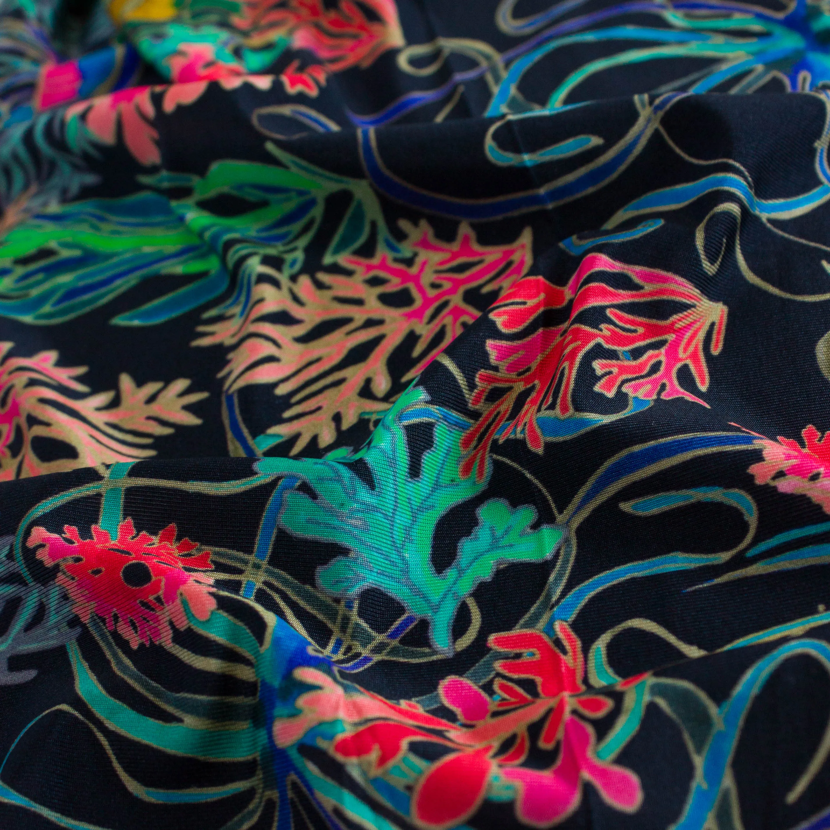 Soepele tricot kwallen en zeeplantjes